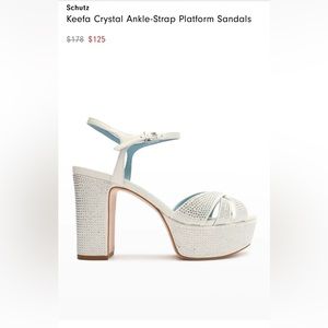 Schutz Keefa Crystal Ankle Strap Platform Heel